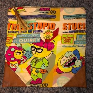 BNWOT QUIRKBOX Cartoon Art Oversized Clutch